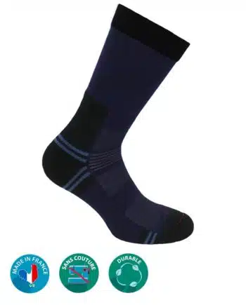 chaussettes randonnée polyester marine labonal