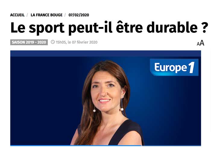 Le-sport-peut-il-etre-durable-2919651_1 My Green Sport invitée d'Europe 1 La France Bouge présenté par Raphaelle Duchemin
