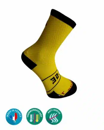 chaussettes pulse jaune cyclisme